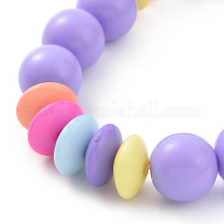 Opaque Acrylic Round & Rondelle Beaded Stretch Bracelets&nbsp;BJEW-JB09099