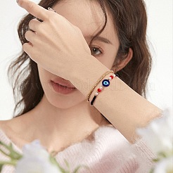 6個6スタイルガラスシードビーズブレスレットセット  ナザールボンジュウマルチ連ブレスレット  女性のためのナザールボンジュウビーズブレスレットと交差する  ミックスカラー  7-1/8~7.68インチ（18~19.5cm）  1個/スタイル&nbsp;BJEW-SZ0001-98