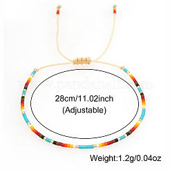 女性用ガラスシードヘイシ編み込みビーズブレスレット  カラフル  11.02インチ（28cm）&nbsp;KM8576