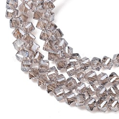 Electroplate Transparent Glass Beads Strands&nbsp;GL-CBA7A17-01A-01