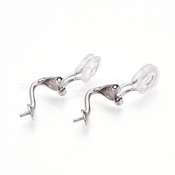 925 Sterling Silver Clip-on Earring Findings&nbsp;STER-T008-155P