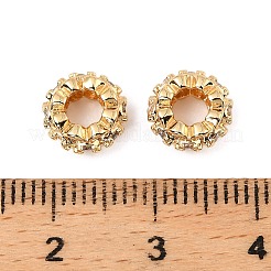 Brass Micro Pave Cubic Zirconia Beads&nbsp;KK-C155-14G