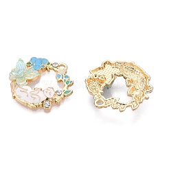 Rack Plating Alloy Enamel Pendants&nbsp;X-ENAM-N056-372KCG-02