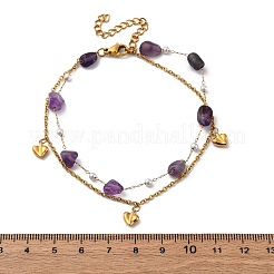Bohemia Style 304 Stainless Steel Cable Chain Multi-strand Bracelets&nbsp;LS-BJEW-Z088-01C-G