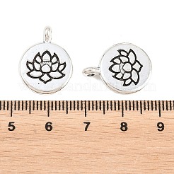 合金のチベット風チャーム  蓮の花のチャーム  アンティークシルバー  20x15x2mm  穴：1.6mm&nbsp;FIND-D041-01AS