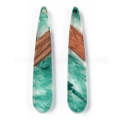 Transparent Resin & Walnut Wood Pendants&nbsp;RESI-ZX017-56