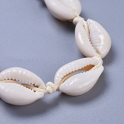 Adjustable Cowrie Shell Braided Bead Bracelets&nbsp;X-BJEW-JB04278