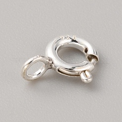 925スターリングシルバースプリングリングの留め金  銀  9.5x7x1.5mm  穴：1.8mm  内径：3mm&nbsp;LS-STER-WH0008-16B-S