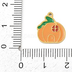 ハロウィーン 304 ステンレススチール エナメルペンダント  ゴールドカラー  カボチャ  14.5x13x1mm  穴：1.2mm&nbsp;LS-FIND-I068-01G-07