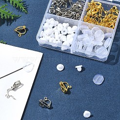 真鍮製クリップ式イヤリングパーツ  ゴムとシリコンのイヤリングパッド付き  ミックスカラー  13x6x7mm  穴：1mm&nbsp;FIND-FS0003-15
