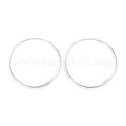 925スターリングシルバーハギーフープピアス  リング  銀  25x1.2mm  ピン：0.6mm&nbsp;EJEW-C179-05C-S