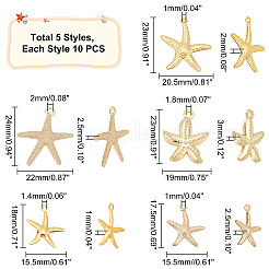 50Pcs 5 Style Iron & Alloy & Brass Pendants&nbsp;FIND-PH0005-62