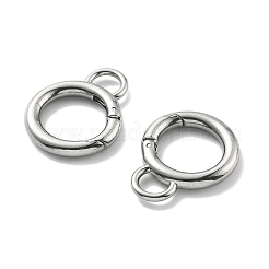 304ステンレススチールスプリングゲート留め具  リング  ステンレス鋼色  28x22x3.5mm  内径：14.5mm&nbsp;STAS-B082-05A-P