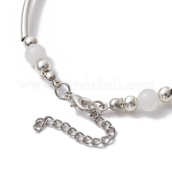 Natural White Jade Beaded Braceleys&nbsp;BJEW-JB11665-01