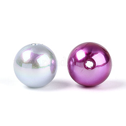UVメッキ不透明アクリルビーズ  パールカラーの  ラウンド  ミックスカラー  16mm  穴：2~2.5mm&nbsp;PACR-T019-01M
