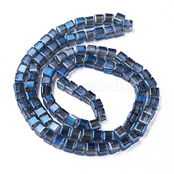 Electroplate Transparent Glass Beads Strands&nbsp;EGLA-N002-28-F06