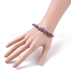 女性用ジェムストーンチップとナチュラルパールストレッチブレスレット  内径：1-7/8インチ（4.9cm）&nbsp;BJEW-JB07654
