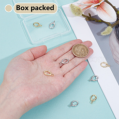 8Pcs 2 Colors Brass Spring Gate Rings&nbsp;KK-BC0015-06