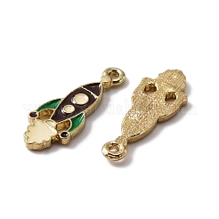 合金ペンダント  エナメル  ライトゴールド  ロケット  ココナッツブラウン  22x8x1.5mm  穴：1.4mm&nbsp;ENAM-CJC0011-54LG