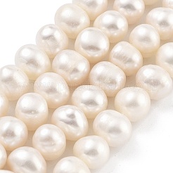 天然養殖淡水パールビーズ連売り  ポテト  古いレース  8~9mm  穴：0.6mm  約22~23個/連  6.50インチ（16.5cm）&nbsp;PEAR-C003-16E