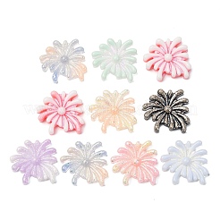 ルミナスオペーク樹脂カボション  花火  グリッターパウダー付き  暗闇で光る  ミックスカラー  34x35x7mm&nbsp;CRES-L045-13