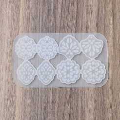 アクセサリー シリコン型  レジンキャストペンダントモールド  UVレジン用  エポキシ樹脂工芸品作り  花  ホワイト  121x71x4.5mm  内径：30~31x23~30mm&nbsp;SIL-V005-01