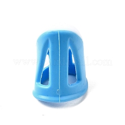 DIY縫製やクロスステッチ用のシリコンとプラスチックの指ぬきの指ガード  ディープスカイブルー  23.5x15x18.5mm&nbsp;TOOL-C012-27B-02