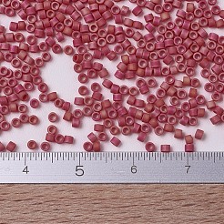 MIYUKIデリカビーズ小  シリンダー  日本製シードビーズ  15/0  （dbs0874)マットな不透明な赤ab  1.1x1.3mm  穴：0.7mm  約3500個/10g&nbsp;X-SEED-J020-DBS0874