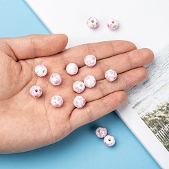 Floral Printed Porcelain Beads&nbsp;PORC-Q201-10mm-3