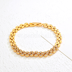 Elegant Brass Micro Pave Clear Cubic Zirconia Link Chain Bracelets for Women&nbsp;KC6385
