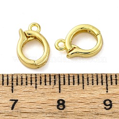 真鍮製折りたたみ式クラスプ  オーバル  18KGP本金メッキ  9.5x7x2.5mm  穴：1.2mm&nbsp;X-KK-Z078-44G
