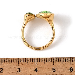 304 Stainless Steel Pave Cubic Zirconia Cuff Open Rings&nbsp;RJEW-Z147-04G