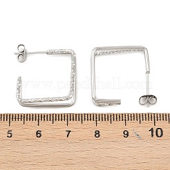 304 Stainless Steel Two-layer Square Stud Earrings&nbsp;EJEW-D339-02P