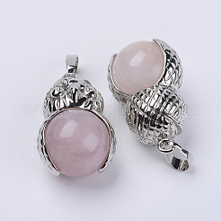 Natural Rose Quartz Pendants&nbsp;G-P350-A16