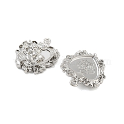 ラックメッキ合金ペンダント  花の心  プラチナ  23x19.5x5mm  穴：1.5mm&nbsp;FIND-Z054-18P