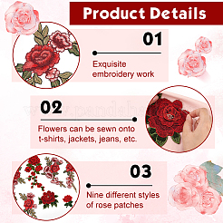 9 Styles Computerized Embroidery Cloth Self Adhesive Patches&nbsp;PATC-FG0002-39