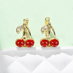 Cherry Brass Micro Pave Clear Cubic Zirconia Hoop Earrings&nbsp;EJEW-U062-06A-G