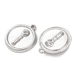 304ステンレスペンダント  フラットラウンド  ステンレス鋼色  キー  18x16x2.5mm  穴：1mm&nbsp;STAS-P432-01E-P