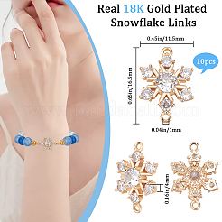 10Pcs Brass Micro Pave Clear Cubic Zirconia Connector Charms&nbsp;ZIRC-BBC0002-86A