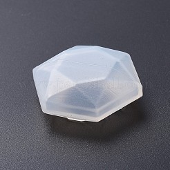 シリコンモールド  レジン型  UVレジン用  エポキシ樹脂ジュエリー作り  六角  ホワイト  35x30mm  インナーサイズ：15x18mm&nbsp;X-DIY-F026-A06