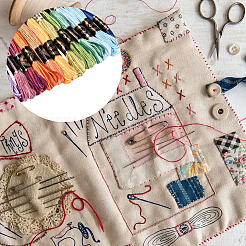 6層ポリエステル刺繍フロス  クロスステッチの糸  セグメント染めグラデーションカラー/クリスマス/秋カラーシリーズ  カラフル  0.5~1mm  約8.75ヤード（8m）/バンドル  12束/セット&nbsp;OCOR-WH20074-15A