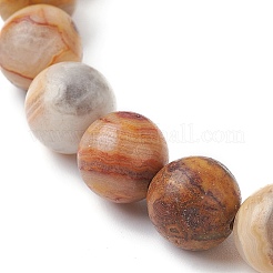Natural Crazy Agate Round Beaded Stretch Bracelets&nbsp;BJEW-TA00410-03