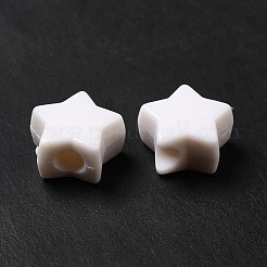 不透明なアクリルビーズ  スター  ホワイト  12x12.5x7mm  穴：3.6mm  約920個/500g&nbsp;MACR-J123-08