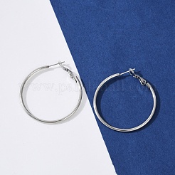 Tarnish Resistant 201 Stainless Steel Hoop Earrings&nbsp;EJEW-F188-24P-B