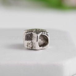 チベットスタイルスノーフレーク亜鉛合金ヨーロッパのビーズ  大穴ビーズ  アンティークシルバー  11x9.5x7mm  穴：4.5mm&nbsp;MPDL-M050-02AS