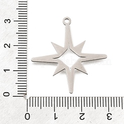 ステンレスペンダント201個  レーザー切断  星のチャーム  ステンレス鋼色  30.5x29x1mm  穴：1.8mm&nbsp;STAS-S176-25P