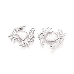 304ステンレススチール製のカニペンダント  ステンレス鋼色  20.5x20x2mm  穴：1.5mm&nbsp;STAS-T069-35P