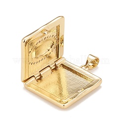 Brass Micro Pave Cubic Zirconia Locket Pendants&nbsp;KK-A161-50G