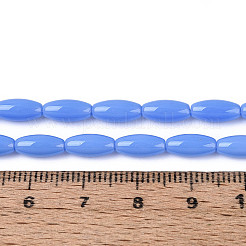 オペークガラスビーズ連売り  ライス  コーンフラワーブルー  9~9.5x4~4.5mm  穴：0.7~0.9mm  約42~43個/連  14.96~15.35''（38~39センチメートル）&nbsp;GLAA-T028-15P-03