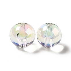UVメッキレインボー虹色アクリルビーズ  ラウンド  透明  15~15.5x15.5~16mm  穴：2.7mm&nbsp;TACR-D010-01G